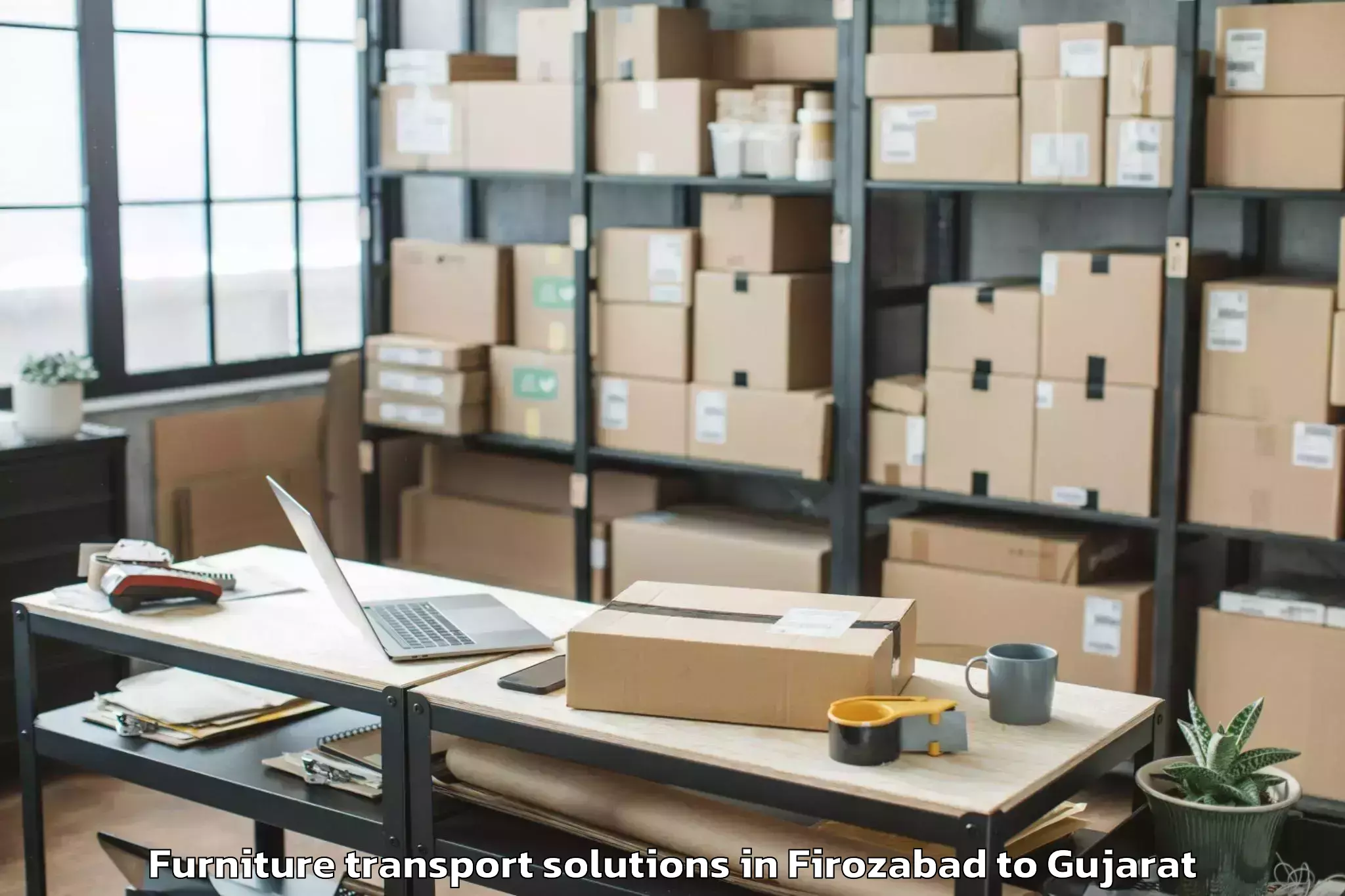 Expert Firozabad to Himatnagar Furniture Transport Solutions